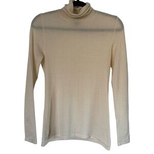 Prive Cashmere Ivory 100% Cashmere Turtleneck Sweater |